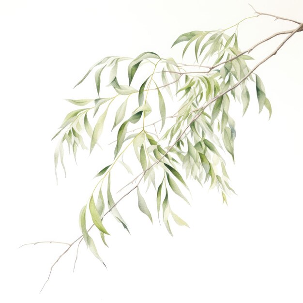 Beauty White willow Soft Watercolor Botanicals On A Crisp White Canvas Perfect Your Next Diy Project