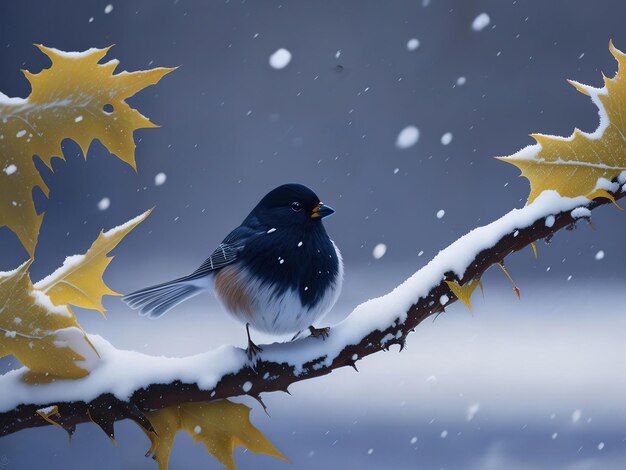 Photo the beauty of winter of birds