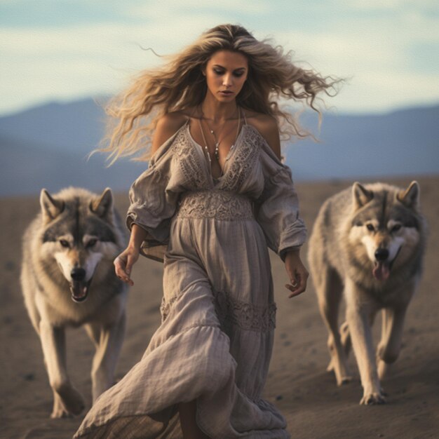 Photo beauty and the wolf