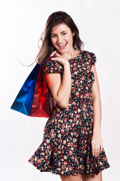 Beauty Woman with Shopping Bags