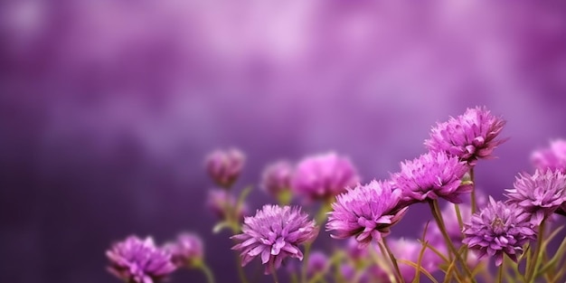 Beauty xeranthemum flower garden decoration copy space blurred background Generative AI