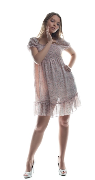 beauty young woman portrait in transparent cloth