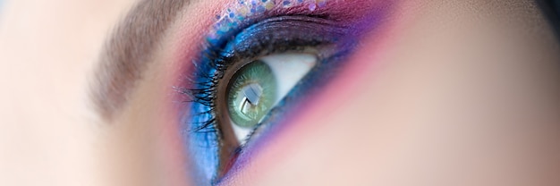 Beautyful vrouw met make-up close-up macro foto