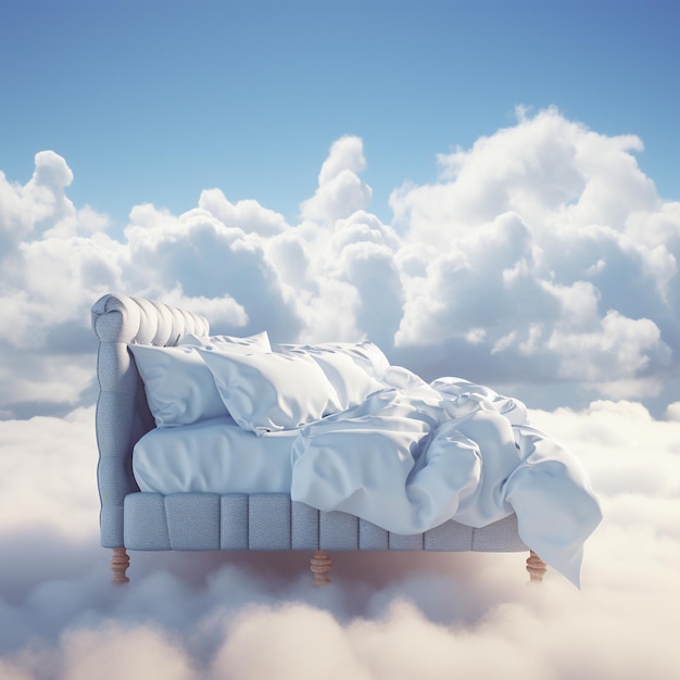 Photo bed on cloud