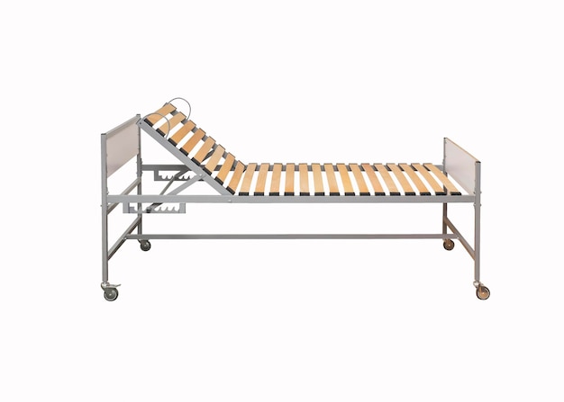 Bed for hospitals and nursing homes on a white background