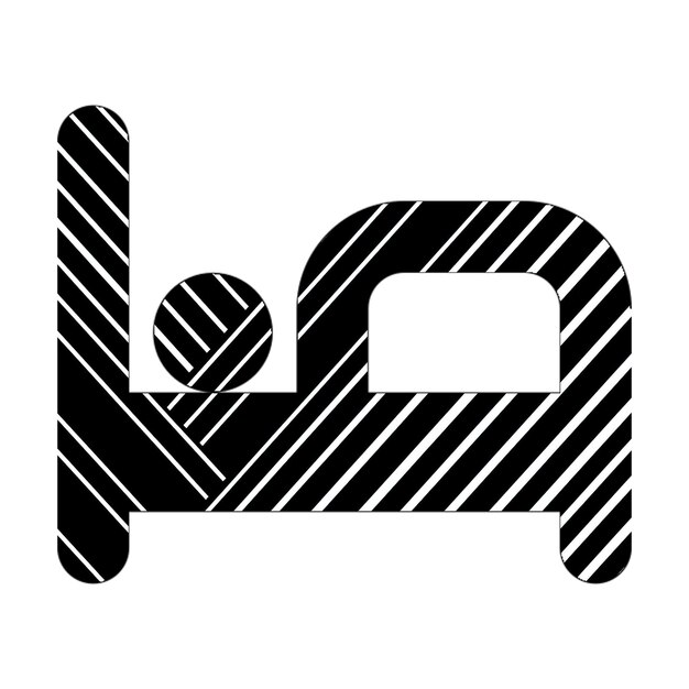 bed icon black white diagonal lines