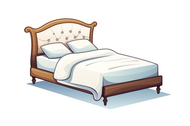 Foto iconica del letto su sfondo bianco ar 32 v 52 job id fa95b3a3e08b4517b7e1fb228f645946