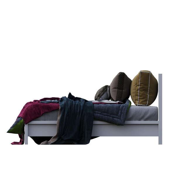 ベッド, 隔離された, 白, 背景, インテリア家具, ３ｄ, イラスト, cg, render