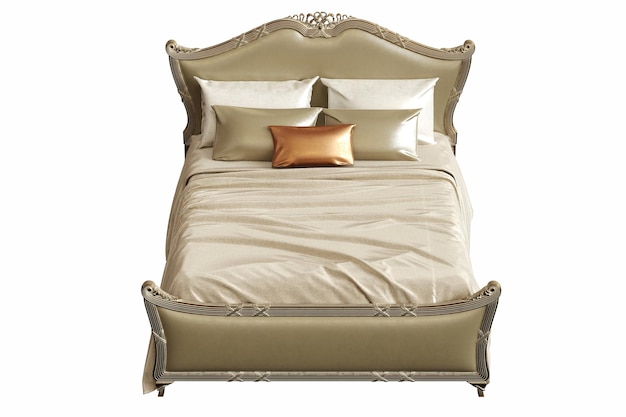 bed isolated on white background interior furniture 3D illustration cg render