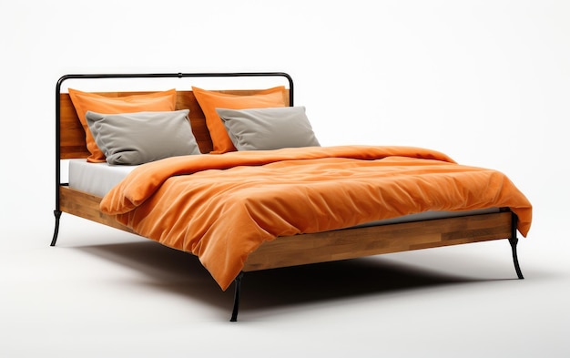 Bed met metalen hoofd- en voeteinde