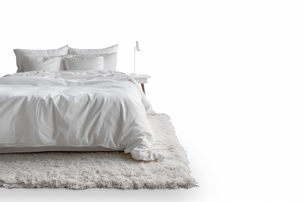 Bed met witte bedden en kussens