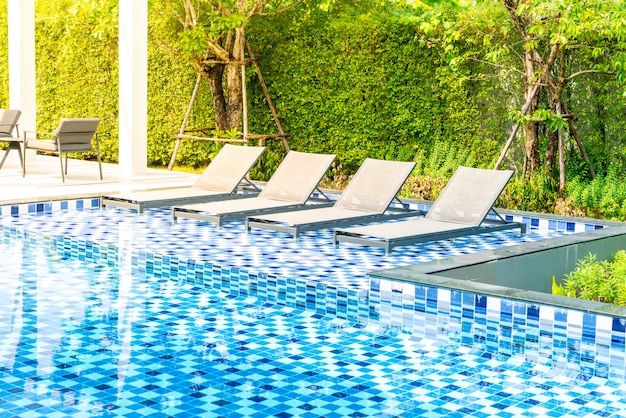 bed pool with outdoor swimming pool in hotel and resort