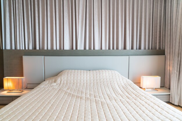 bed with bedspread decoration in bedroom