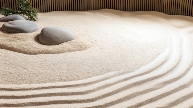 A bed with a rock in the middle of it