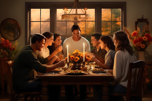Bedankt geven en familietradities vieren op Thanksgiving Day Concept