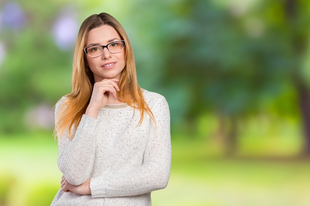 Bedrijfs vrouw in glazen