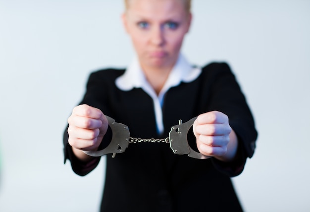 Bedrijfs Vrouw in Handcuffs