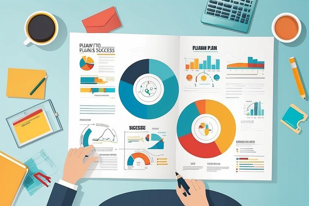 bedrijfsplan conceptplan strategie voor succes illustratie vector