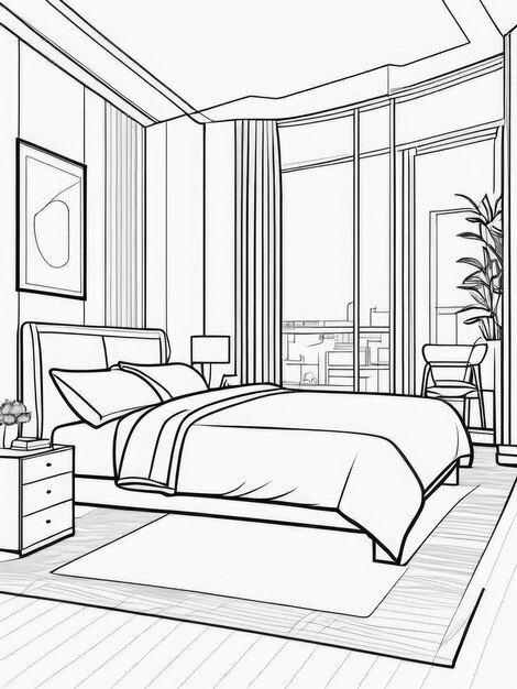 Photo bedroom coloring page