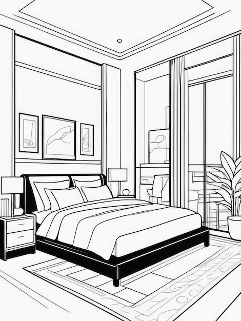 Photo bedroom coloring page