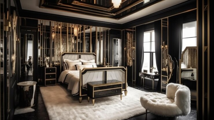 Photo bedroom decor home interior design art deco glamorous style