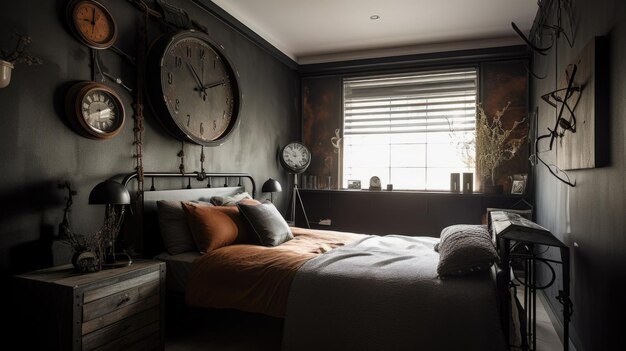 Photo bedroom decor home interior design industrial vintage style