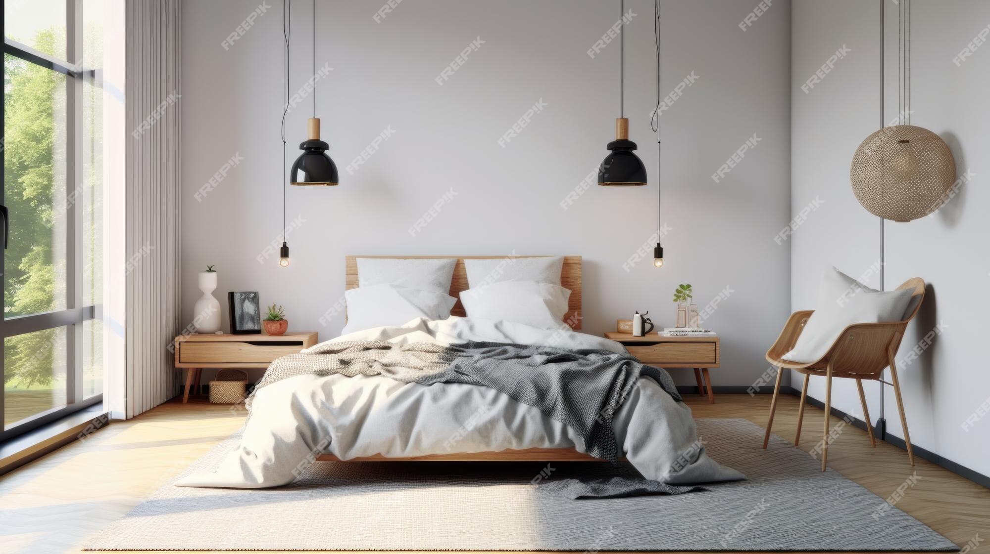 Premium Photo | Bedroom decor home interior design scandinavian ...