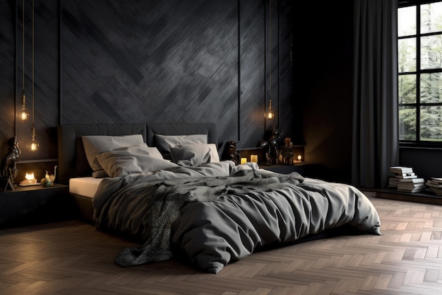 Bedroom design ideas Modern and creative design ideas extraordinary and stylish minimalist bedroom black modern luxurious oppulent modern luxe modernbaroque Generative AI