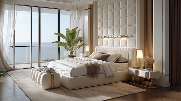 bedroom design with sea view