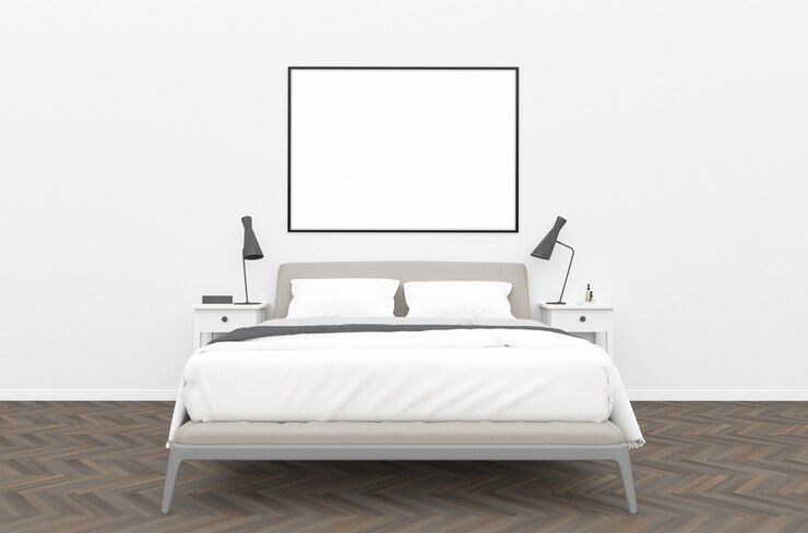 Photo bedroom - horizontal frame mockup