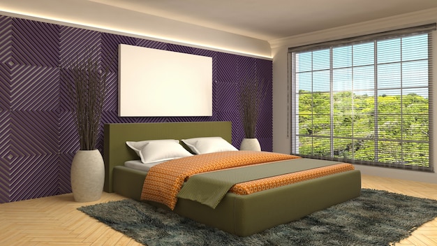 Bedroom interior decoration illustration concept