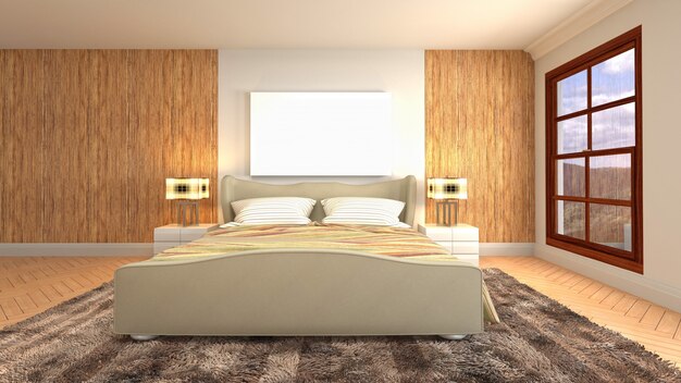 Bedroom interior decoration illustration concept