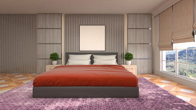 Bedroom interior decoration illustration concept