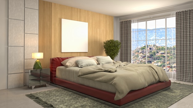 Bedroom interior decoration illustration concept