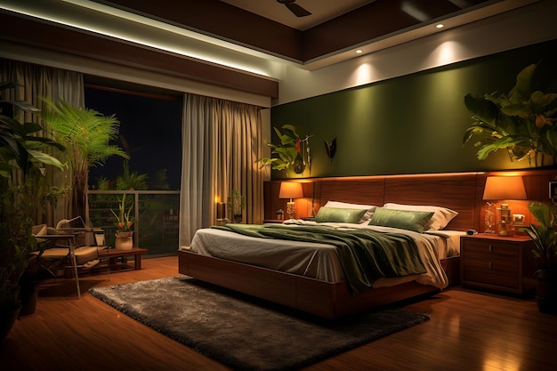 Bedroom Interior Design 3D Rendering