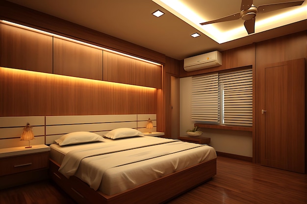 Bedroom Interior Design 3D Rendering