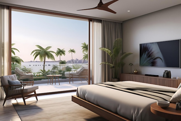 Bedroom Interior Design 3D Rendering