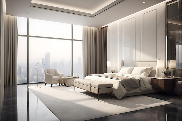 Bedroom Interior Design 3D Rendering