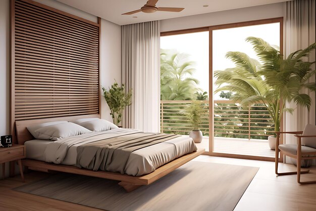 Bedroom Interior Design 3D Rendering