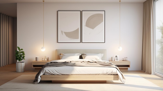 Bedroom Interior Frame Mockup