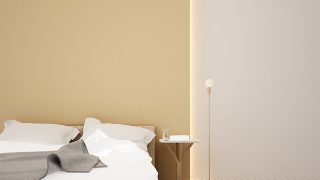 Bedroom Interior Japanese minimal style -3D rendering portrait decoration 