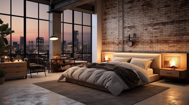 Bedroom Interior Photo Real Estate Design Generative AI