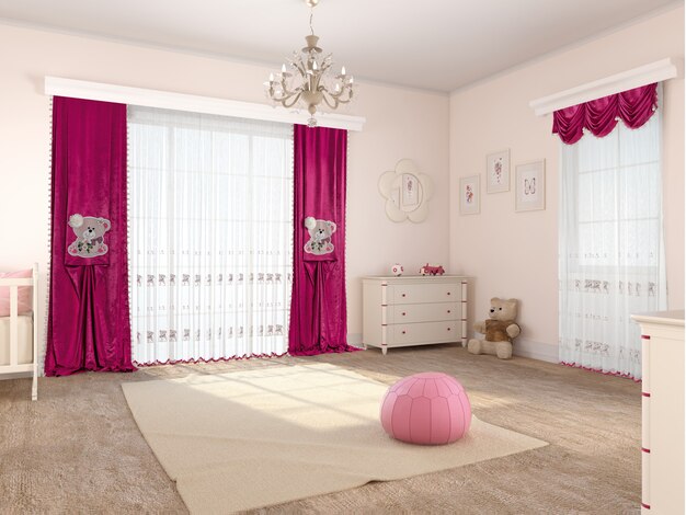 Photo bedroom interior with decoration