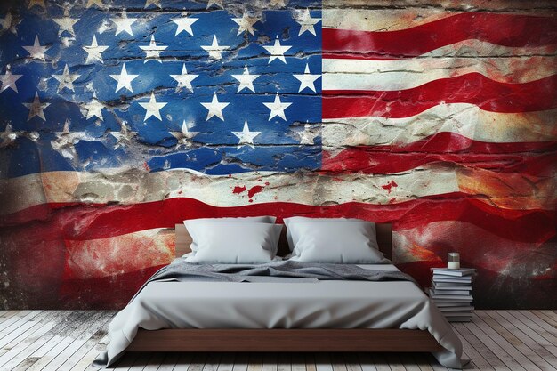 Спальня спроектирована в американском стиле.