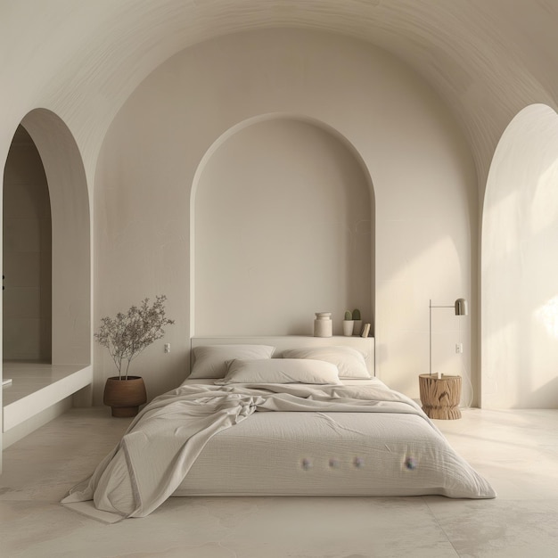 ミニマリスト様式の寝室