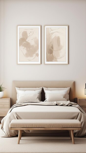 bedroom wall poster mockup