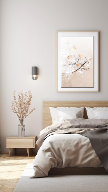 bedroom wall poster mockup