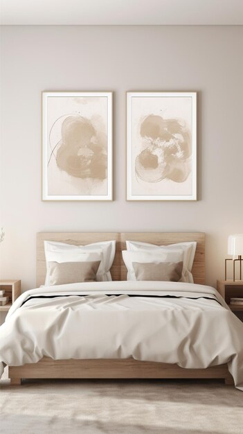 bedroom wall poster mockup