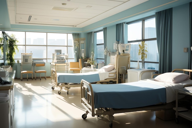 Beds in medical room