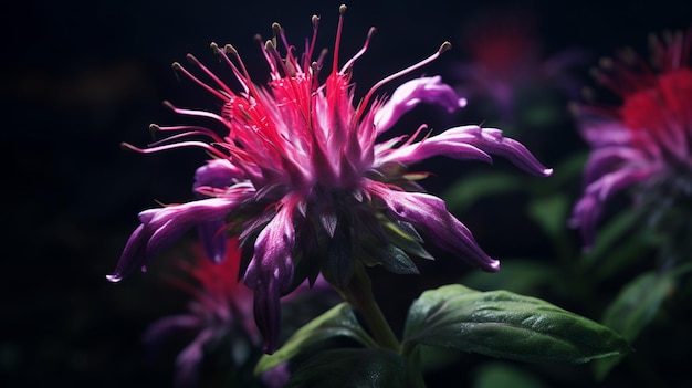 Bee Balm flower Realistic bloom AI Generated image